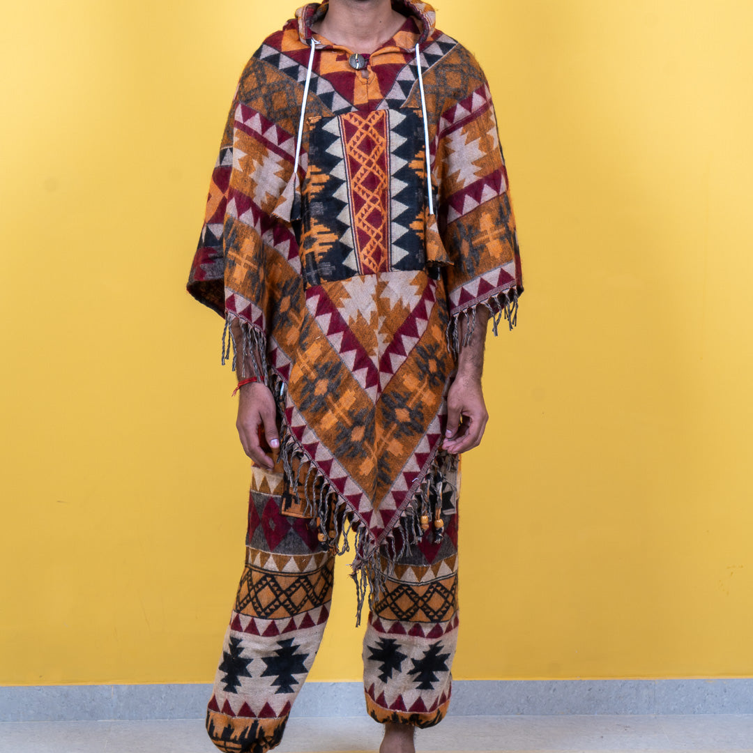 Ikhat Print Unisex Poncho Coords