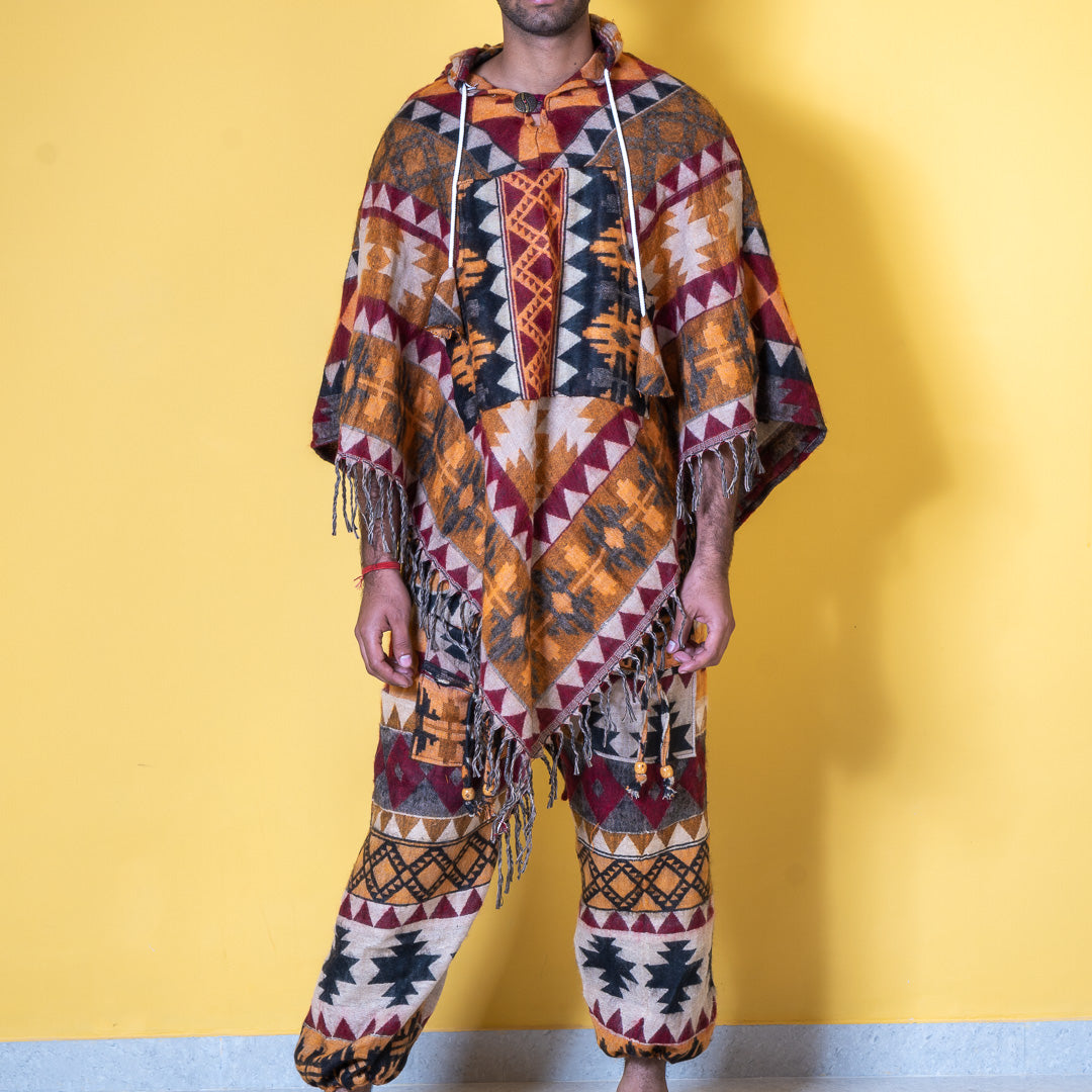 Ikhat Print Unisex Poncho Coords