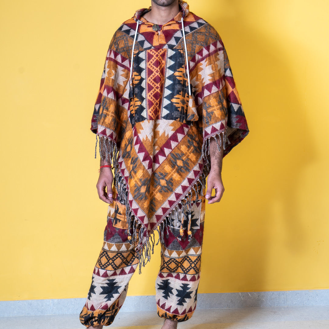 Ikhat Print Unisex Poncho Coords